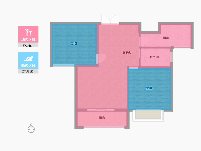 山东省-潍坊市-世纪阳光城市广场-70.40-户型库-动静分区