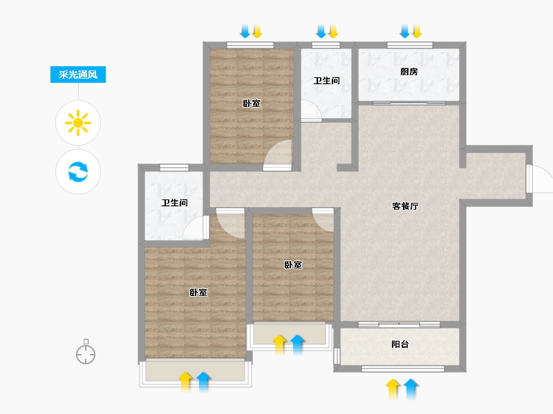 河南省-安阳市-天悦华府-114.20-户型库-采光通风