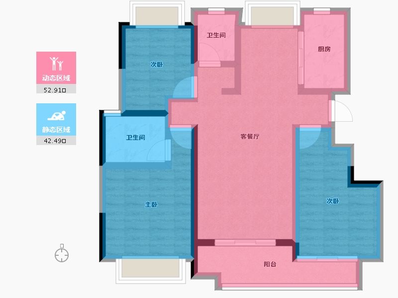 福建省-南平市-三迪溪山九境-84.00-户型库-动静分区