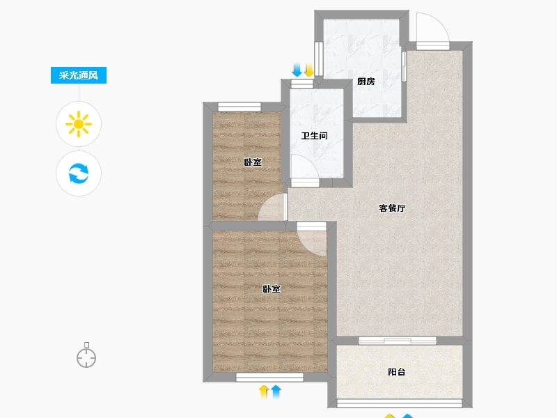 浙江省-杭州市-南樾府-58.01-户型库-采光通风