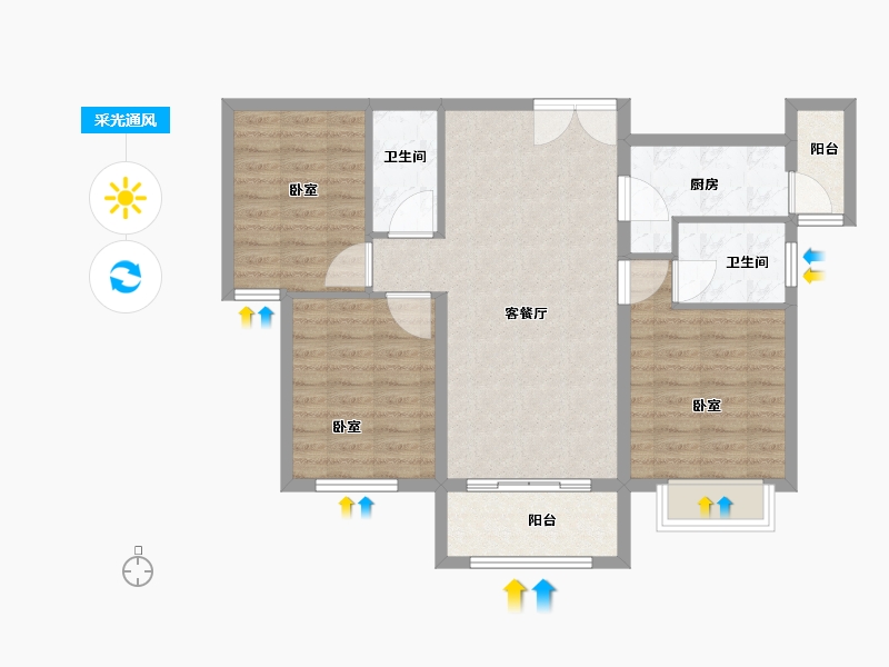 山东省-菏泽市-巨野枫叶正红（枫庭骊景）-86.00-户型库-采光通风