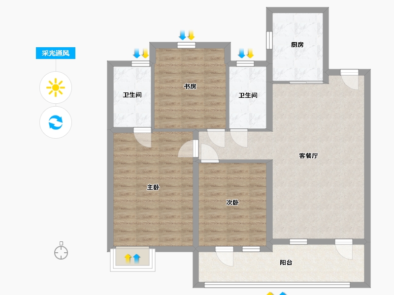 山东省-青岛市-中梁首府-95.00-户型库-采光通风