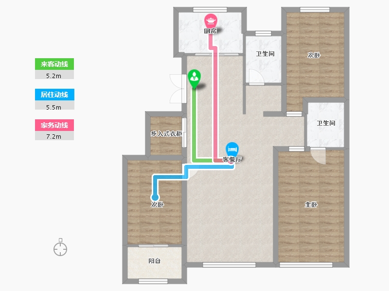 山东省-潍坊市-华安凤凰嘉苑-107.20-户型库-动静线