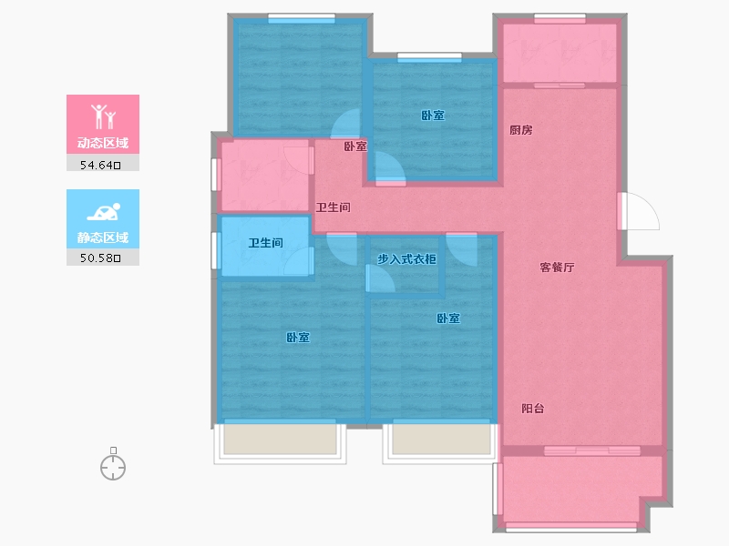 浙江省-绍兴市-江上澜庭-94.00-户型库-动静分区