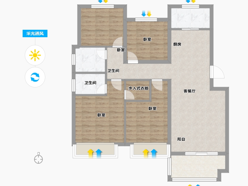 浙江省-绍兴市-江上澜庭-94.00-户型库-采光通风