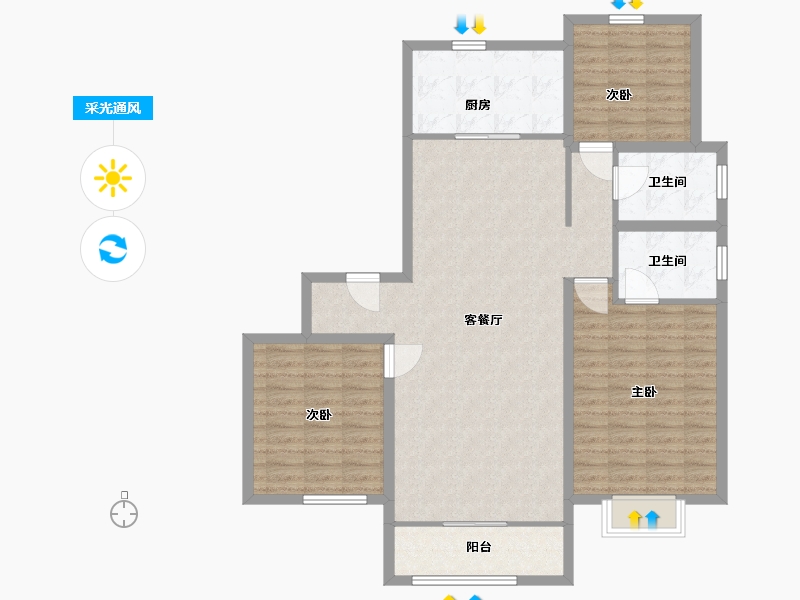 山东省-青岛市-中建锦绣天地-110.00-户型库-采光通风