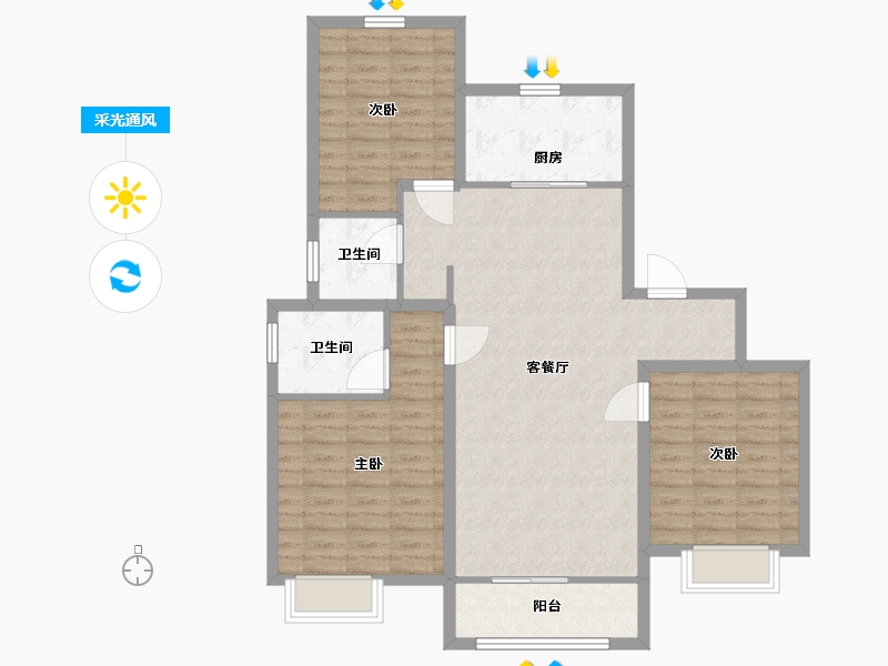 山东省-青岛市-中建锦绣天地-104.00-户型库-采光通风