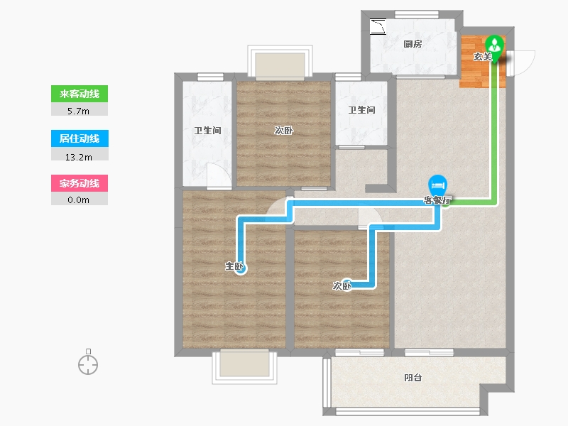 江西省-南昌市-保利美的云筑-91.74-户型库-动静线