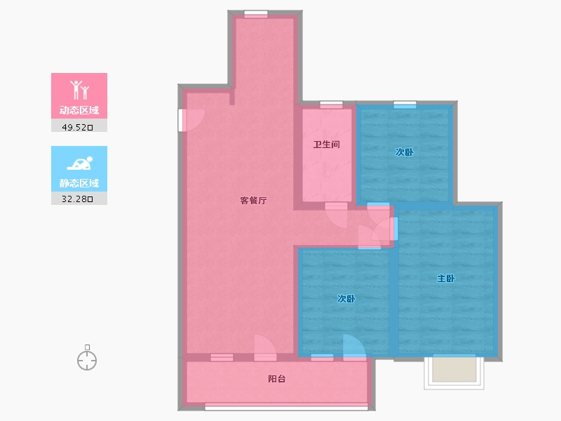 山东省-青岛市-紫悦璟园-71.99-户型库-动静分区