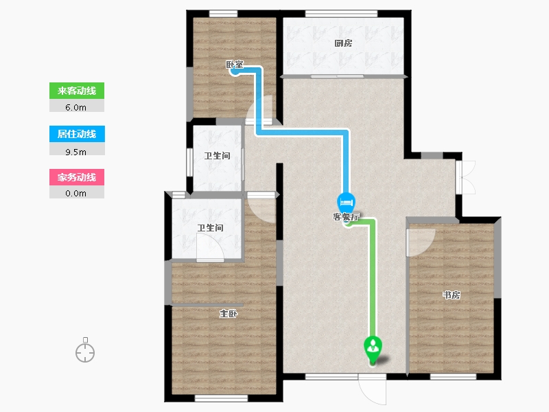 山东省-烟台市-金象泰梧桐墅-126.34-户型库-动静线