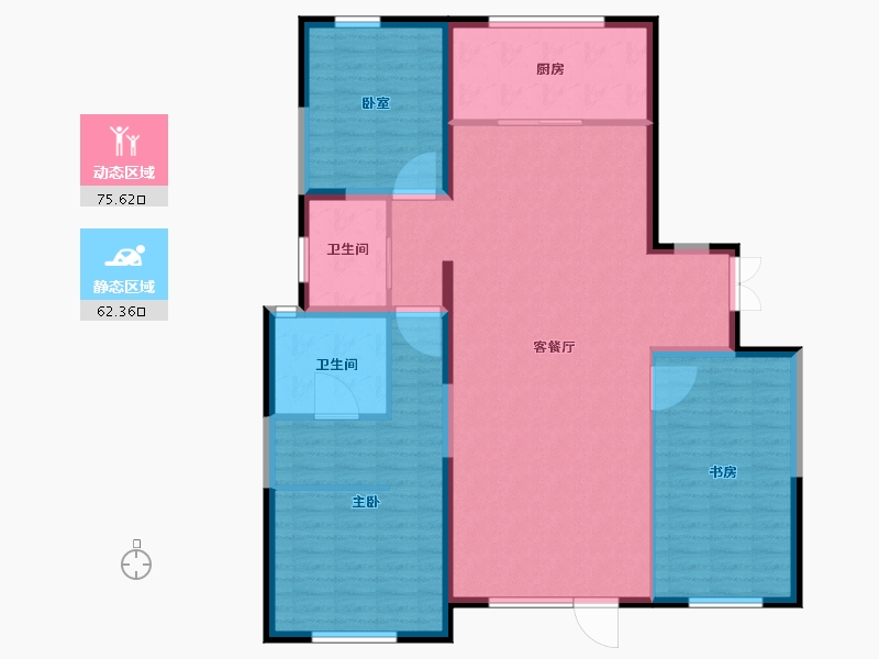 山东省-烟台市-金象泰梧桐墅-126.34-户型库-动静分区