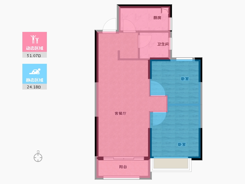 河南省-郑州市-恒大城-67.85-户型库-动静分区