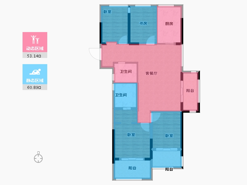 浙江省-绍兴市-杭钢万科紫晶首府-102.00-户型库-动静分区