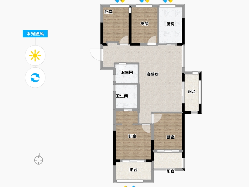 浙江省-绍兴市-杭钢万科紫晶首府-102.00-户型库-采光通风