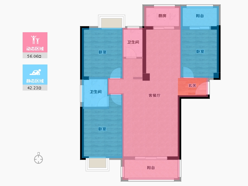 福建省-漳州市-中扬国际城-88.35-户型库-动静分区