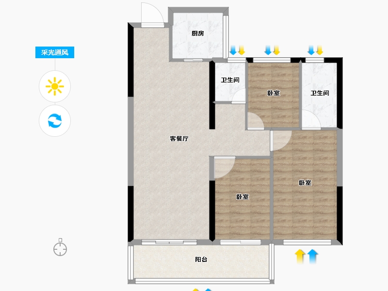 福建省-莆田市-建发玺院-92.99-户型库-采光通风