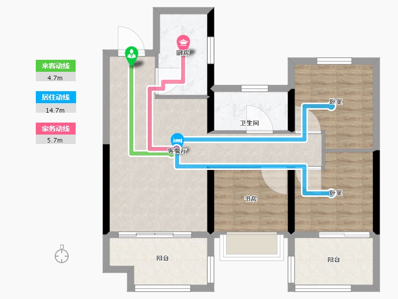 河南省-郑州市-禹洲嘉誉风华-71.01-户型库-动静线