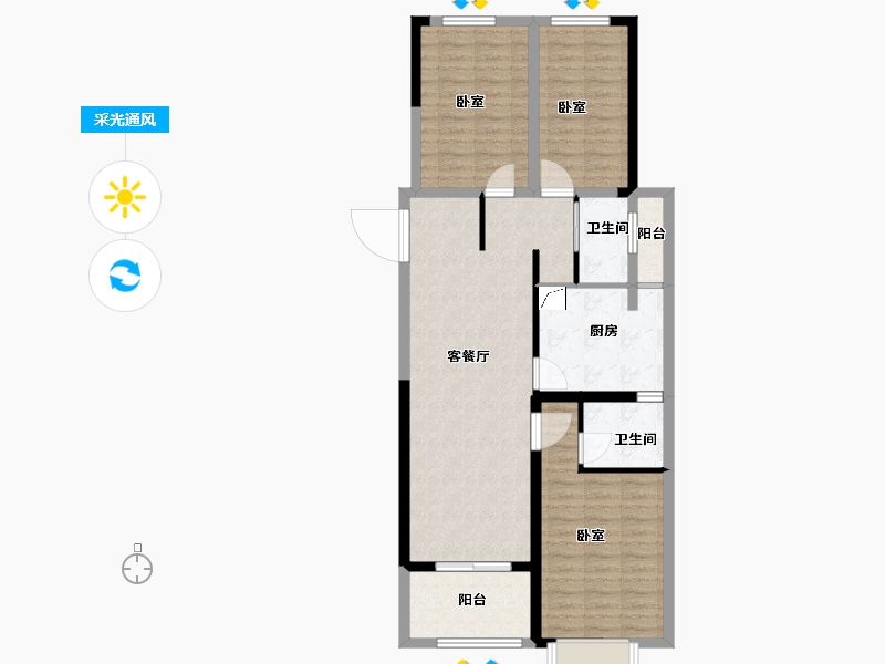 河南省-洛阳市-万富熙悦城-96.83-户型库-采光通风