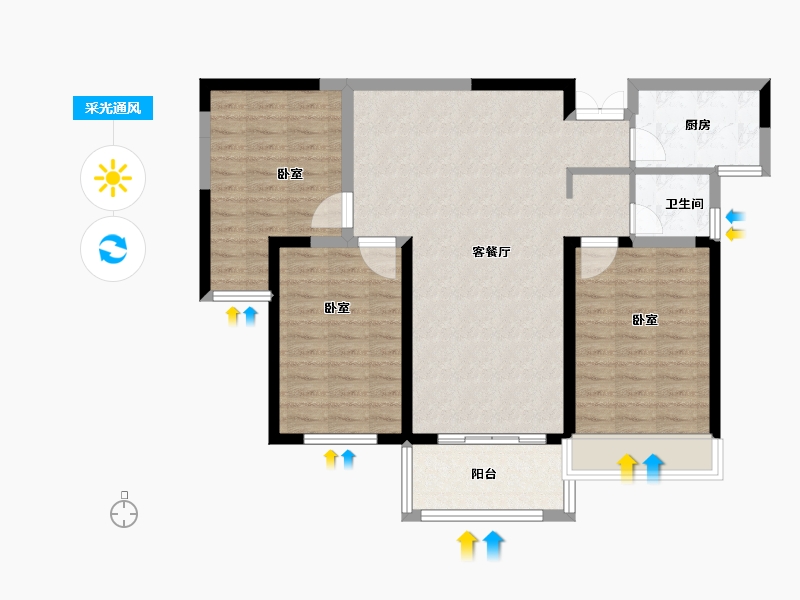 山东省-菏泽市-嘉利学府-92.19-户型库-采光通风