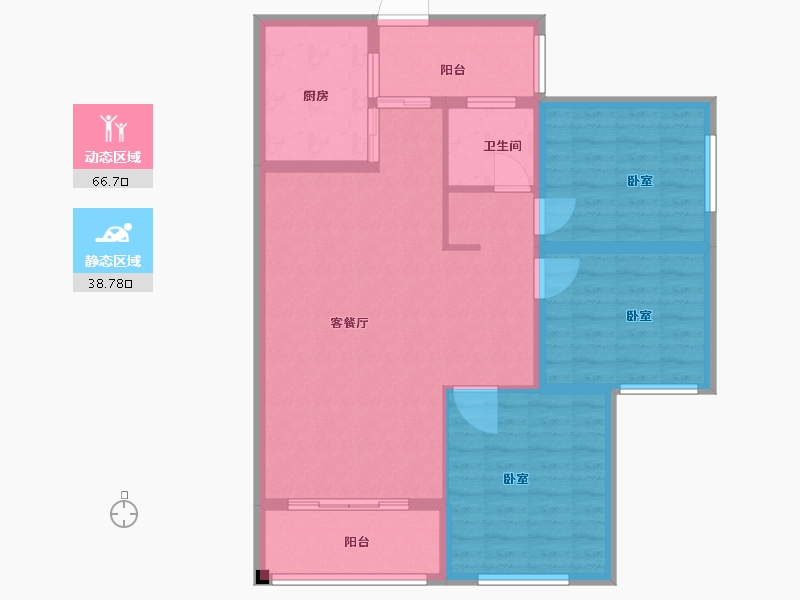 山东省-菏泽市-康地君佳-95.00-户型库-动静分区