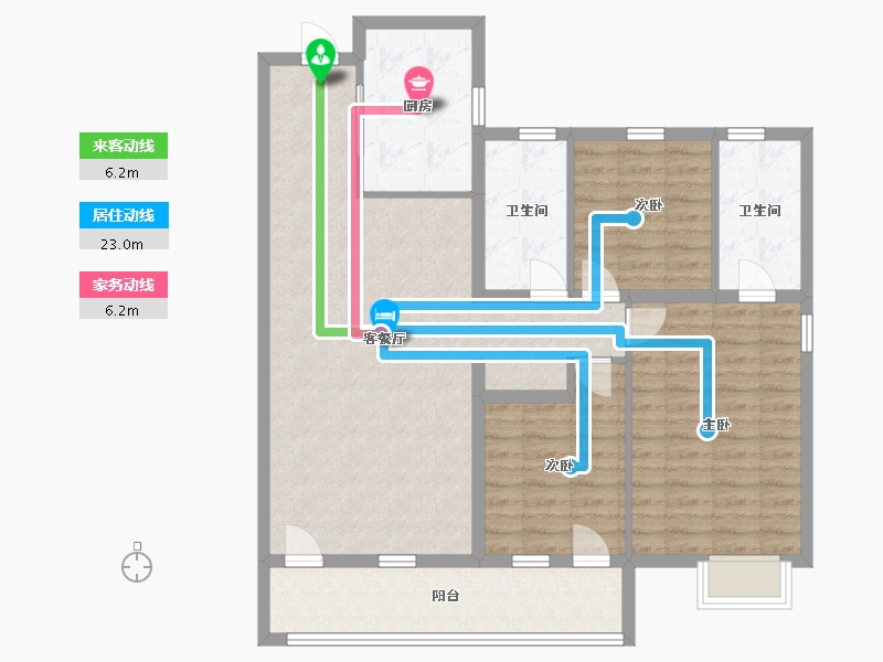 山东省-青岛市-灵山湾壹号-102.00-户型库-动静线