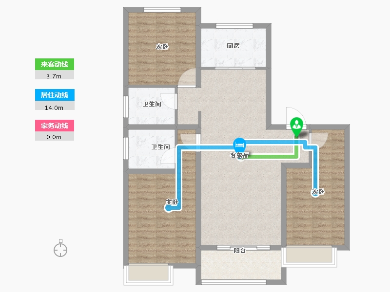 山东省-枣庄市-润东·金钻公馆-102.30-户型库-动静线