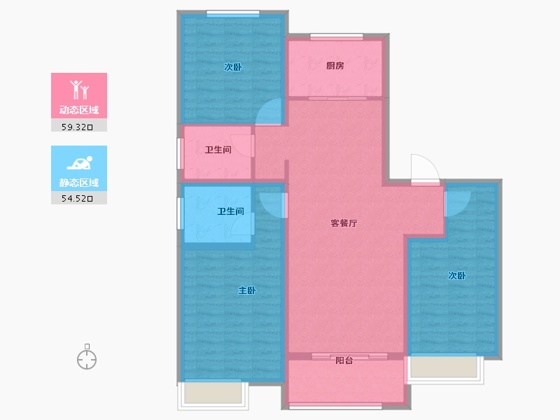 山东省-枣庄市-润东·金钻公馆-102.30-户型库-动静分区