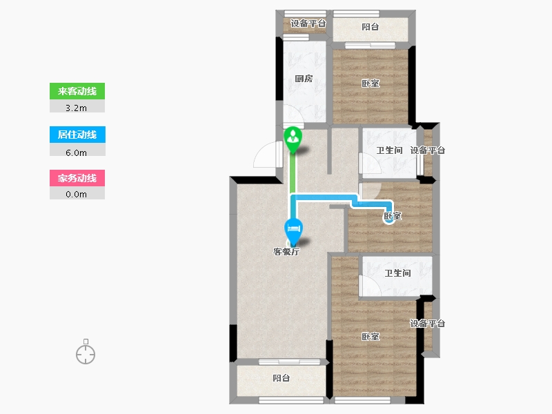 福建省-龙岩市-绿城·蘭园-78.56-户型库-动静线