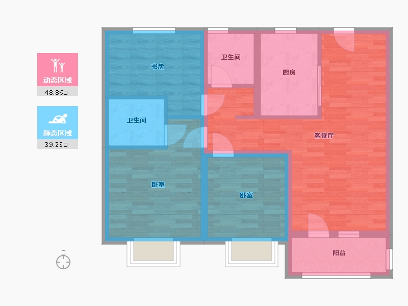 山东省-青岛市-万科新都会-78.01-户型库-动静分区