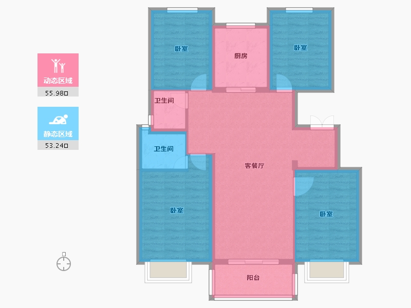 浙江省-绍兴市-中梁赞成首府-98.00-户型库-动静分区