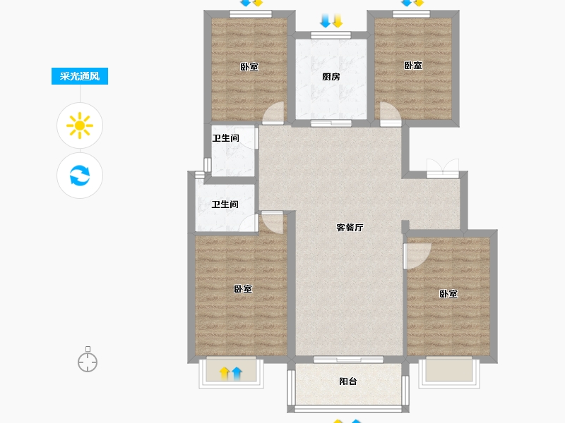 浙江省-绍兴市-中梁赞成首府-98.00-户型库-采光通风