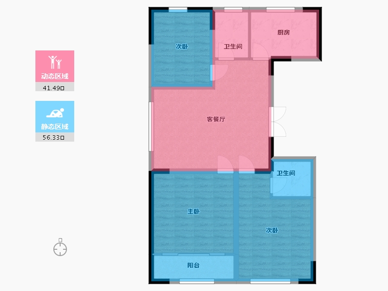 山东省-潍坊市-华安凤凰嘉苑-88.00-户型库-动静分区