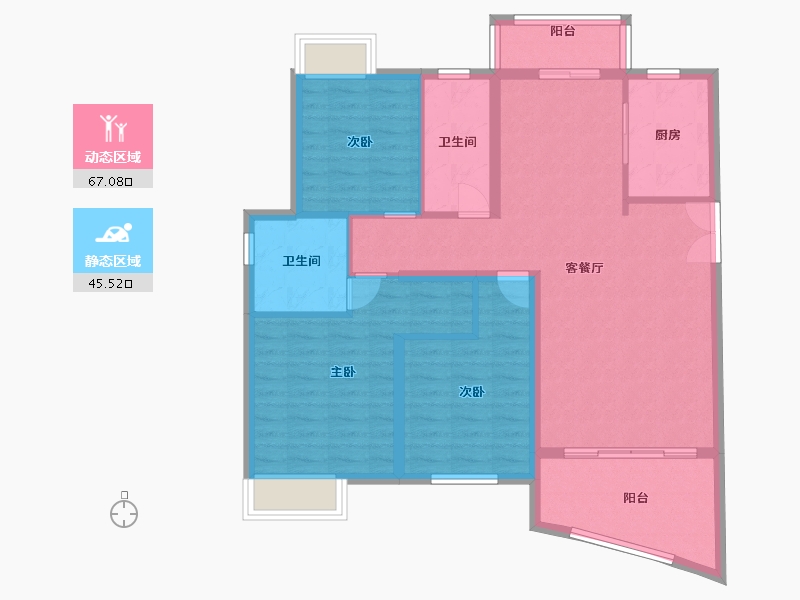 江西省-宜春市-洲阳世纪城-101.39-户型库-动静分区