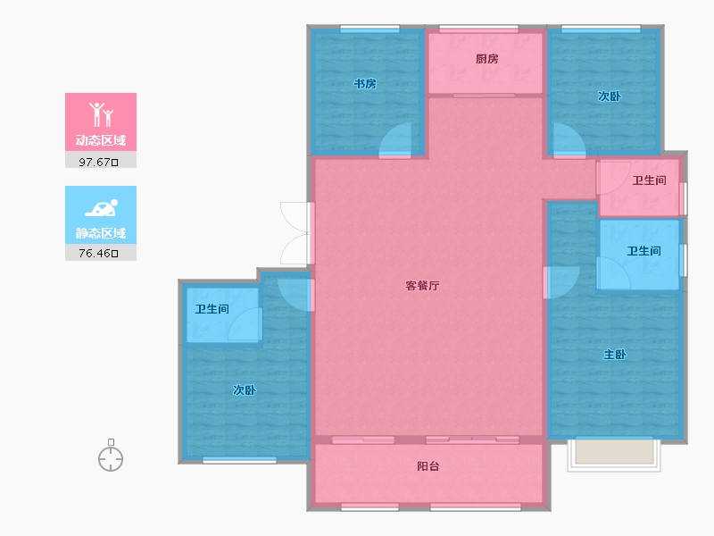 山东省-济南市-绿地海珀天沅-160.01-户型库-动静分区