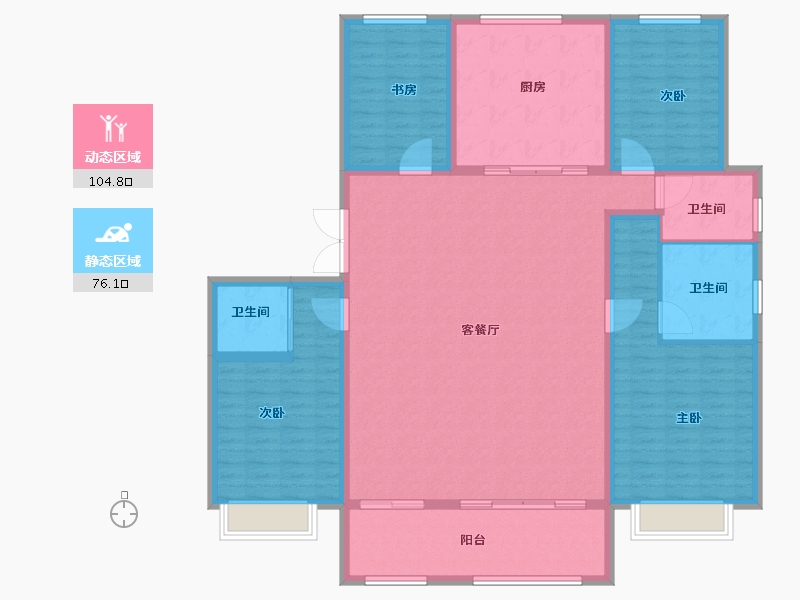 山东省-济南市-绿地海珀天沅-166.00-户型库-动静分区