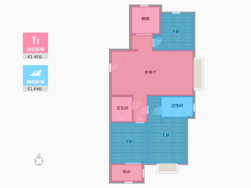 山东省-青岛市-海信湖岛世家二期-102.00-户型库-动静分区