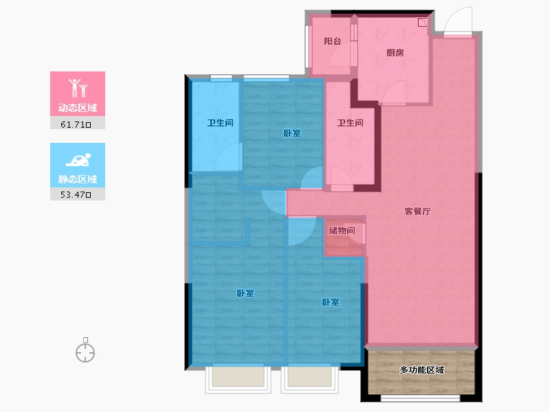 新疆维吾尔自治区-乌鲁木齐市-乌鲁木齐恒大名都-110.00-户型库-动静分区