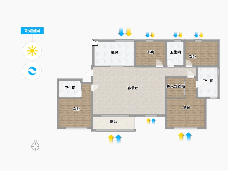 山东省-青岛市-海信君澜-188.01-户型库-采光通风