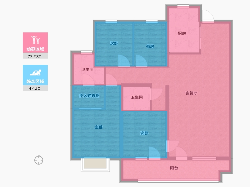 山东省-青岛市-万科新都会-112.00-户型库-动静分区