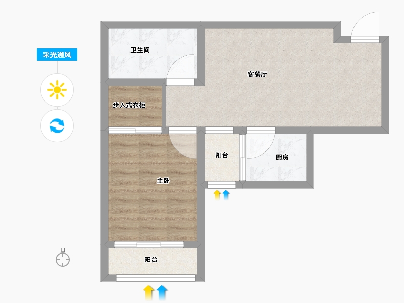 山东省-济南市-和平大院二期-53.79-户型库-采光通风