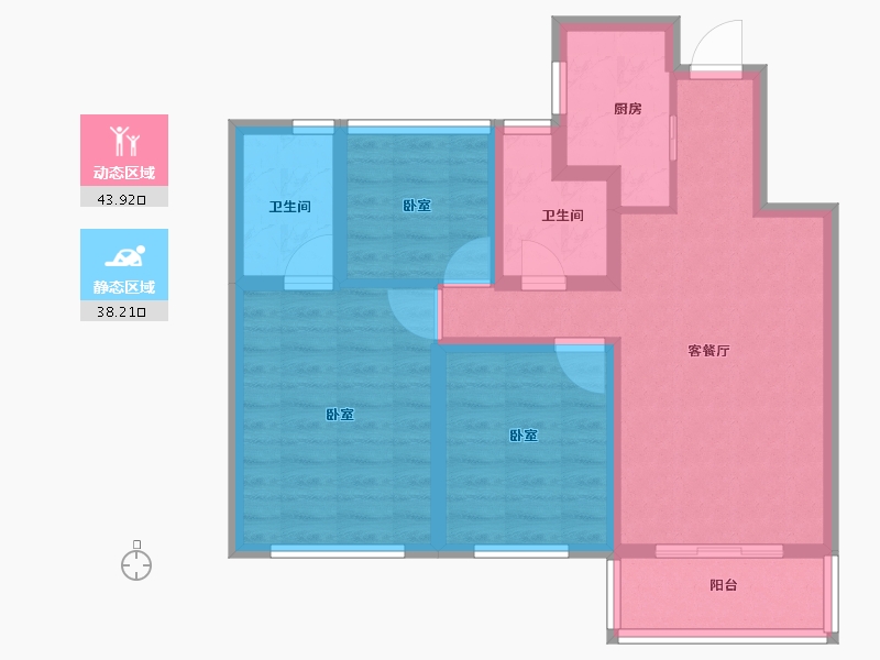 浙江省-绍兴市-诸暨祥生金辰府-72.00-户型库-动静分区