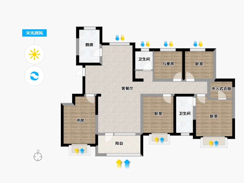 山东省-烟台市-远洋东莱郡-119.60-户型库-采光通风