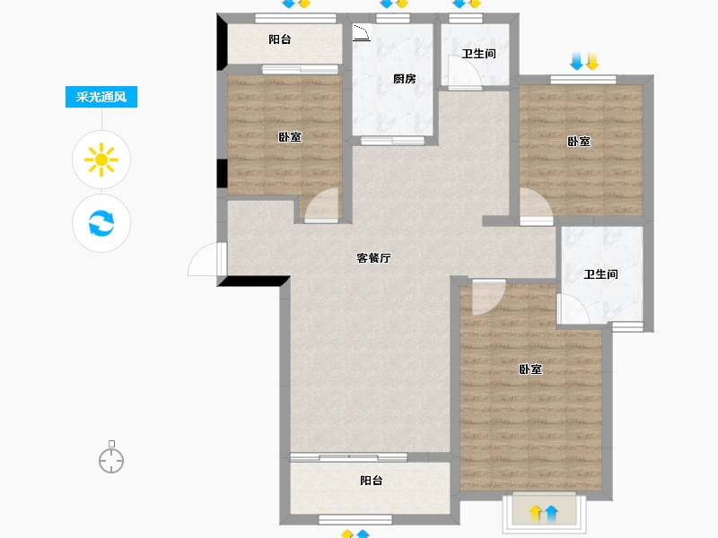 河南省-安阳市-多伦公园里-102.94-户型库-采光通风