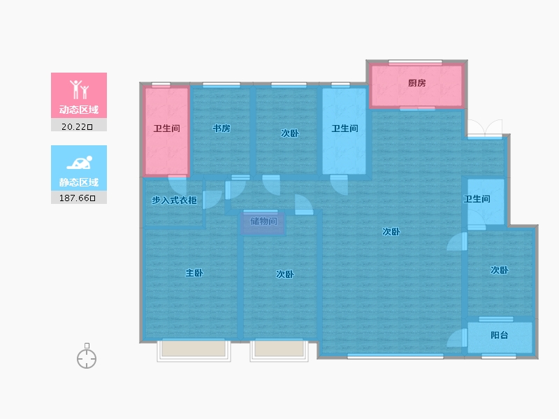 山东省-潍坊市-紫宸名郡-186.40-户型库-动静分区