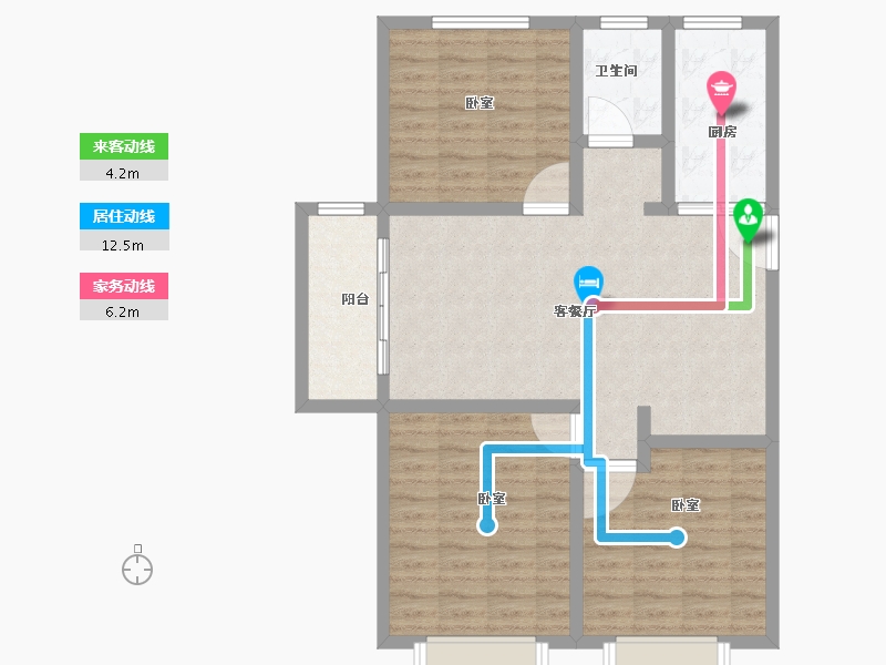 河南省-鹤壁市-中山花园-90.00-户型库-动静线