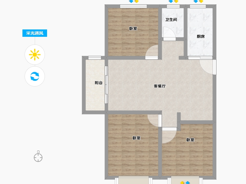 河南省-鹤壁市-中山花园-90.00-户型库-采光通风