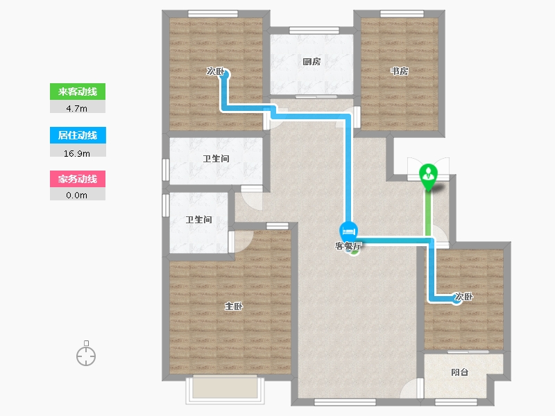 山东省-潍坊市-紫宸名郡-127.47-户型库-动静线