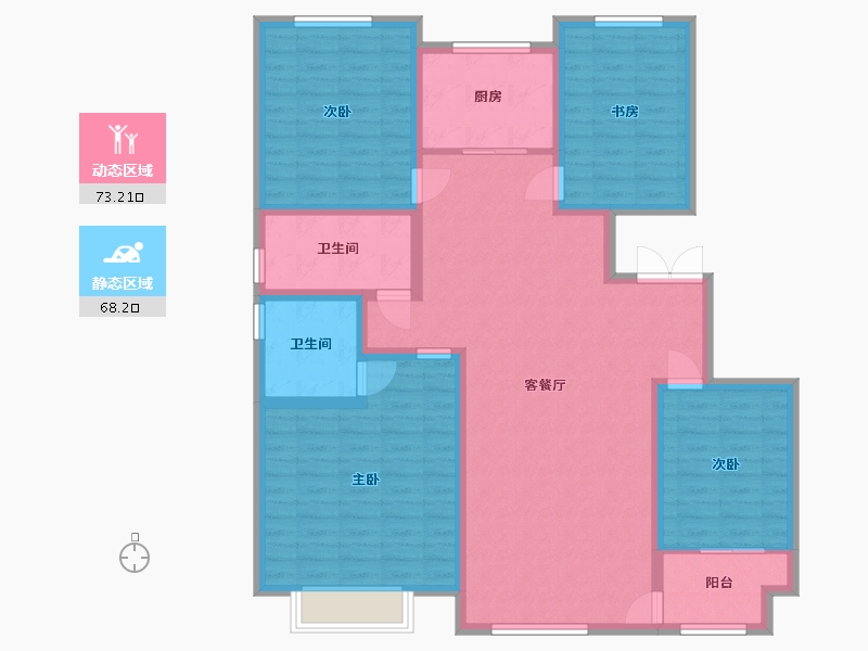 山东省-潍坊市-紫宸名郡-127.47-户型库-动静分区