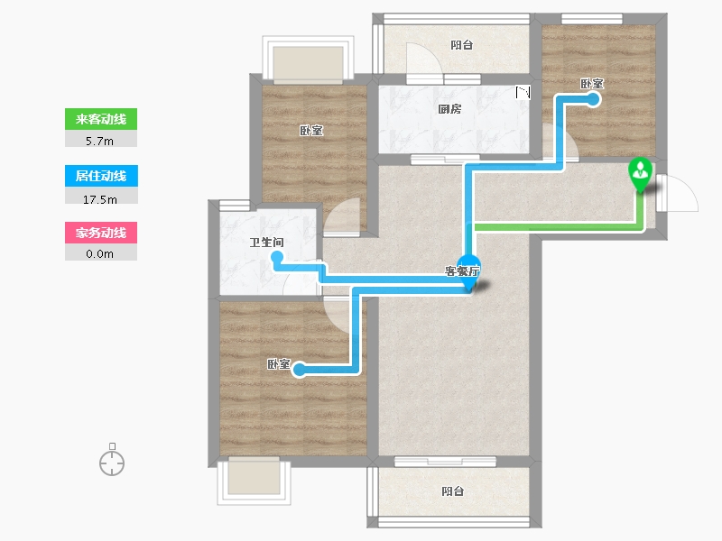 福建省-宁德市-怡和嘉园二期-71.00-户型库-动静线