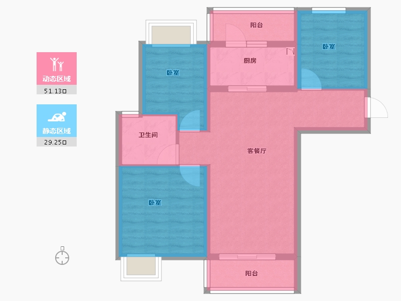 福建省-宁德市-怡和嘉园二期-71.00-户型库-动静分区